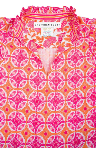 Ruffleneck Tunic Smell The Roses