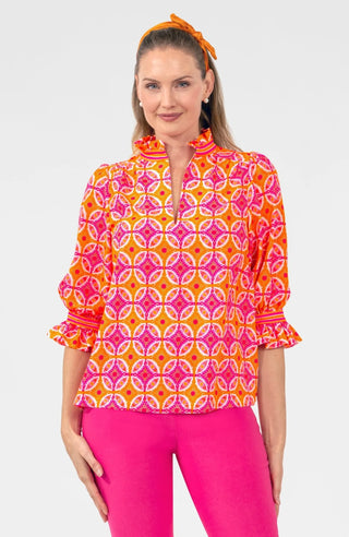 Ruffleneck Tunic Smell The Roses