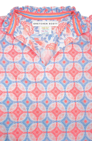 Ruffleneck Tunic Smell The Roses