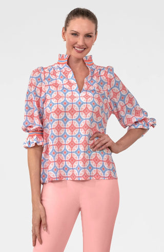 Ruffleneck Tunic Smell The Roses