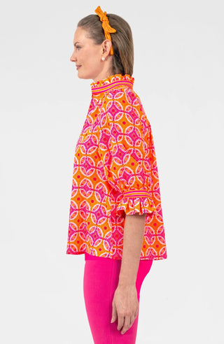 Ruffleneck Tunic Smell The Roses