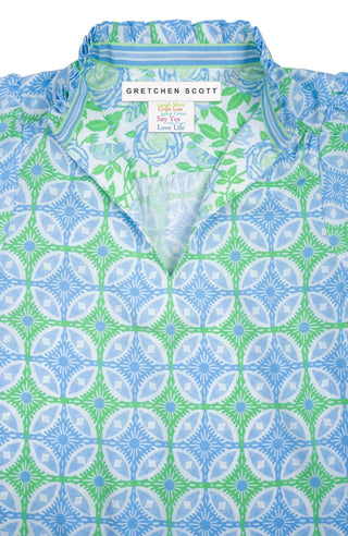 Ruffleneck Tunic Smell The Roses