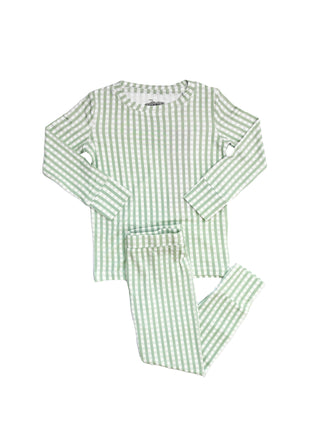 Pajama 2 Piece Set Sage Gingham