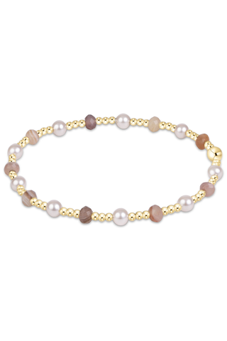 Sincerity Gemstone & Pearl 4mm Bracelet Botswana Agate