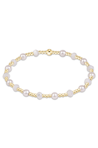 Sincerity Gemstone & Pearl 4mm Bracelet Mother of Pearl
