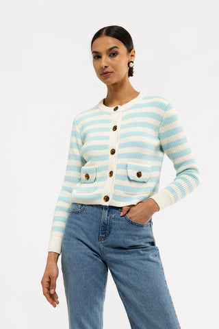 Laurel Sweater Cream Seasalt Stripe