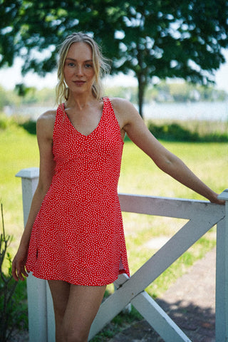 Campbell Dress Tomato Dot