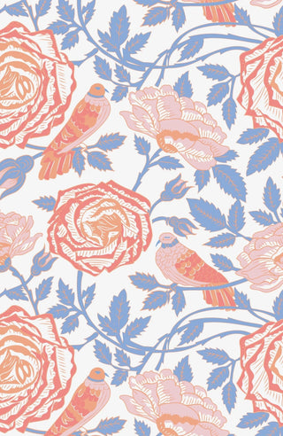 Tie Smell The Roses Maxi Dress Periwinkle Coral