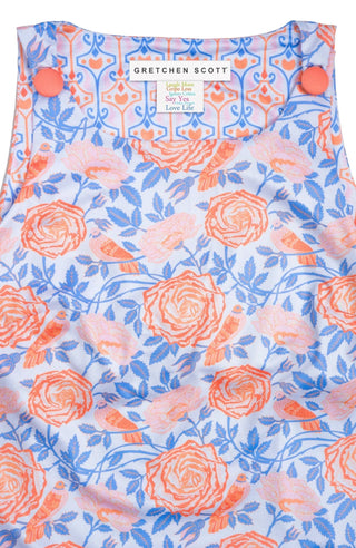 Tie Smell The Roses Maxi Dress Periwinkle Coral