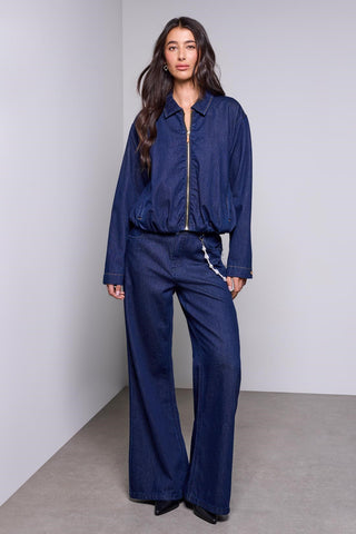 Bubble Hem Denim Jacket Aftermidnight