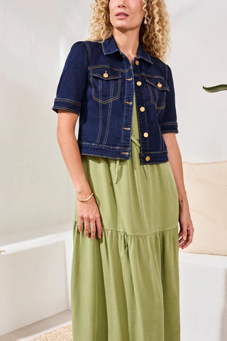 Comfort Stretch Elbow Sleeve Denim Jacket Rinse