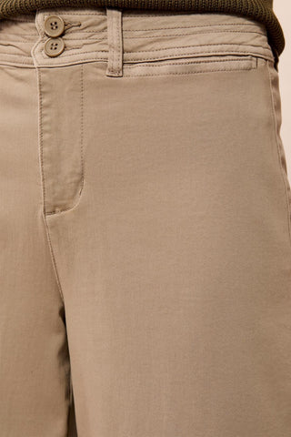 High Rise Fly Front Palazzo Dry Sand