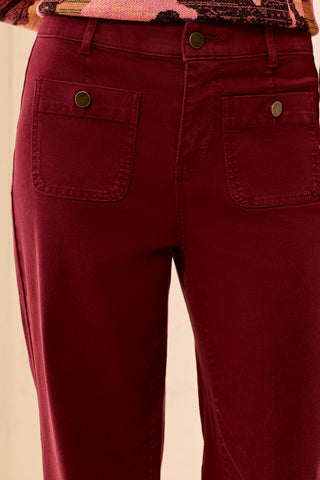 Sophia Curvy Comfort Stretch Straight Jeans Denim Cherry Lacquer