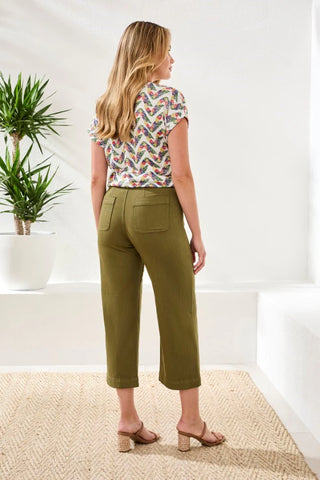 Sophia Palazzo Leg Hugging Denim Jeans Rainforest