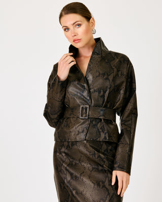 Bex Jacket Dark Brown Snake