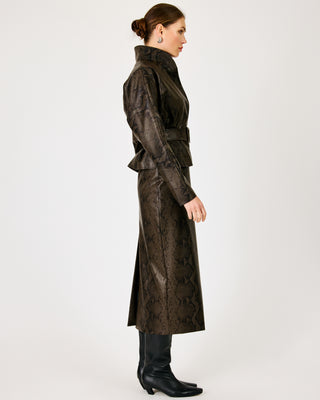 Bex Jacket Dark Brown Snake