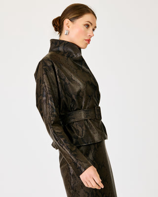 Bex Jacket Dark Brown Snake