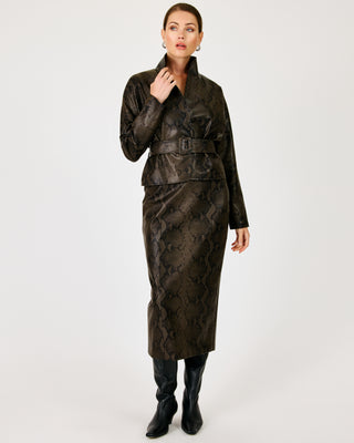 Bex Jacket Dark Brown Snake