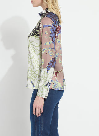 Seraphina Mock Neck Blouse Antique Garden