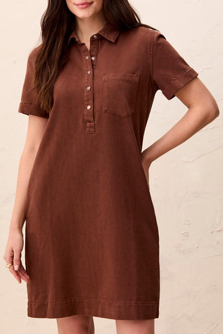 Pop Over Shirt Dress Rustic Brown