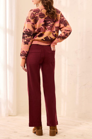 Sophia Curvy Comfort Stretch Straight Jeans Denim Cherry Lacquer