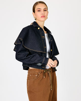 Roxie Cape Jacket Indigo