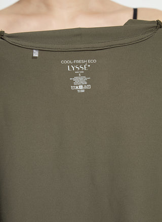 Clara Mock Neck Elbow Sleeve Top Mosswood