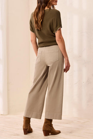 High Rise Fly Front Palazzo Dry Sand