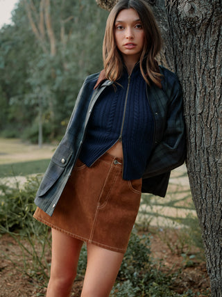 Better Than Suede Mini Skirt Cafe Clay