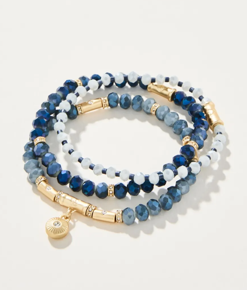 Spartina Sparkle Stretch Bracelet Stack Blue