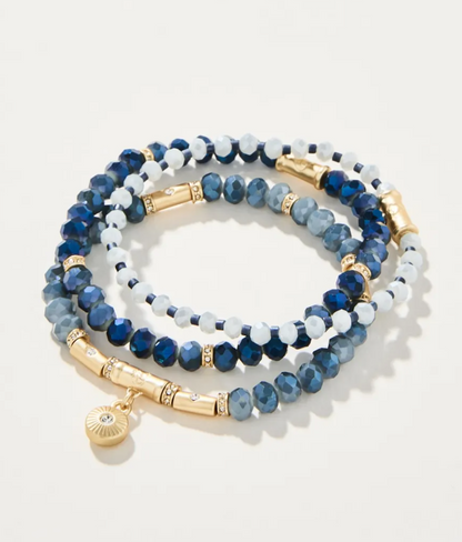 Spartina Sparkle Stretch Bracelet Stack Blue