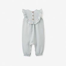 Load image into Gallery viewer, AQUA EMBROIDERED ORGANIC MUSLIN FLUTTER JUMPSUIT