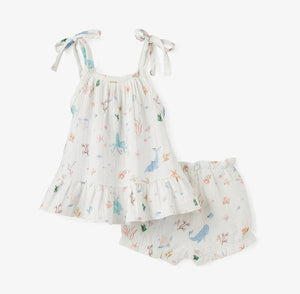 Ocean Organic Muslin Tie Top Set