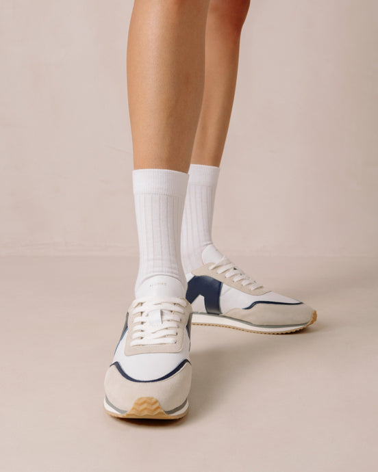 Retro White & Navy Sneakers