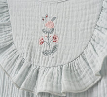 Load image into Gallery viewer, Aqua Embroidered Organic Muslin Romper