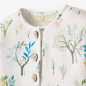 TREEHOUSE FOREST ORGANIC MUSLIN HENLEY TOP & PANT SET