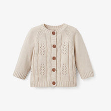 Load image into Gallery viewer, WHEAT LEAF POINTELLE KNIT BABY CARDIGAN